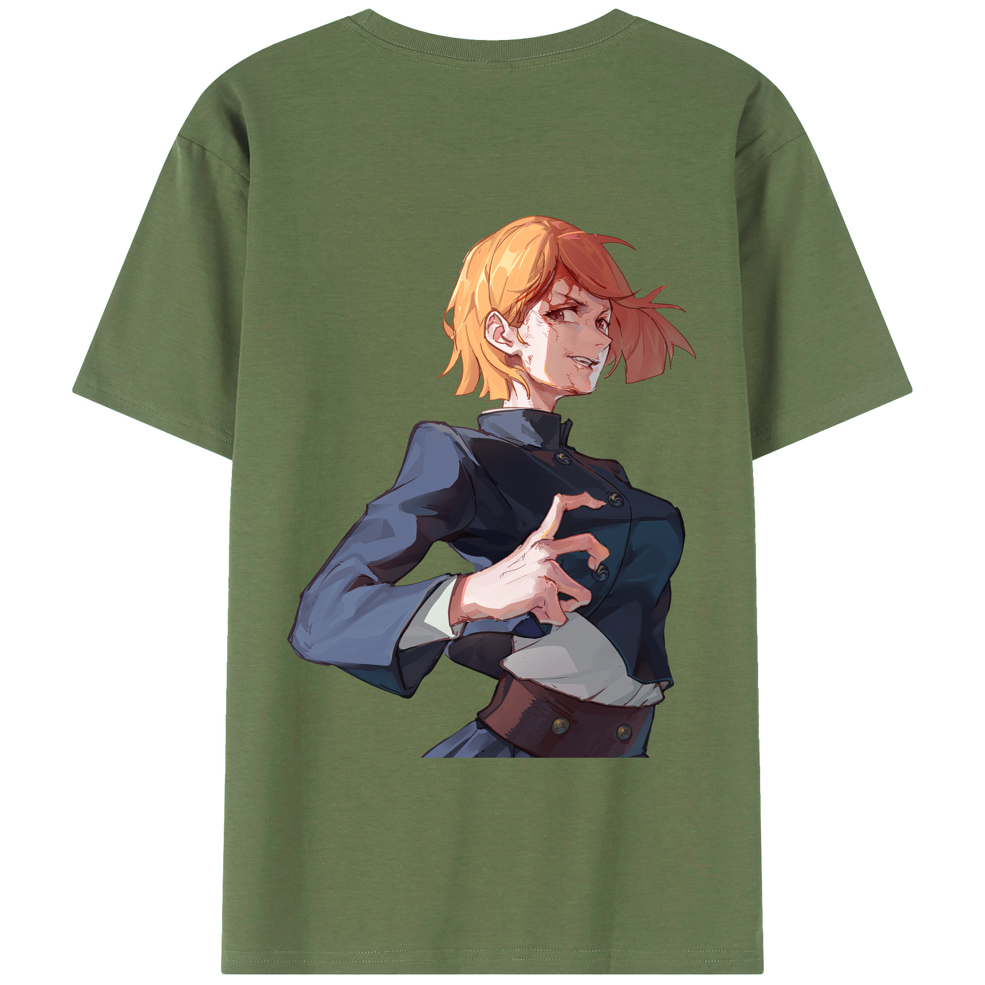 （画像用） 呪術廻戦 Jujutsu Kaisen 綿100％ メンズ半袖Tシャツ（バックプリント） 通気性